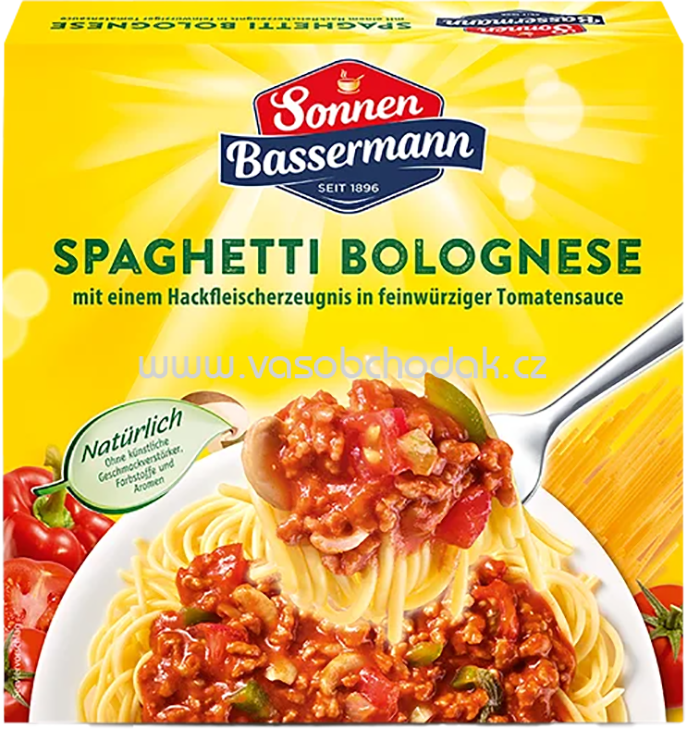 Sonnen Bassermann Fertiggerichte Spaghetti Bolognese mit Fleisch in feinwürziger Tomatensauce, 1 St