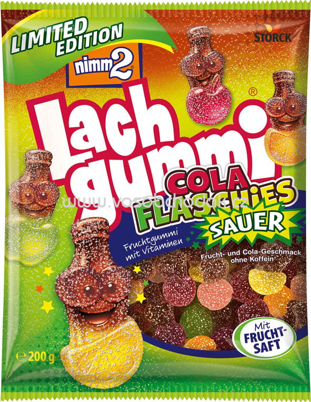 Storck Nimm2 Lachgummi Cola Flaschies sauer, 200g Storck Nimm2 Lachgummi Cola Flaschies sauer, 200g