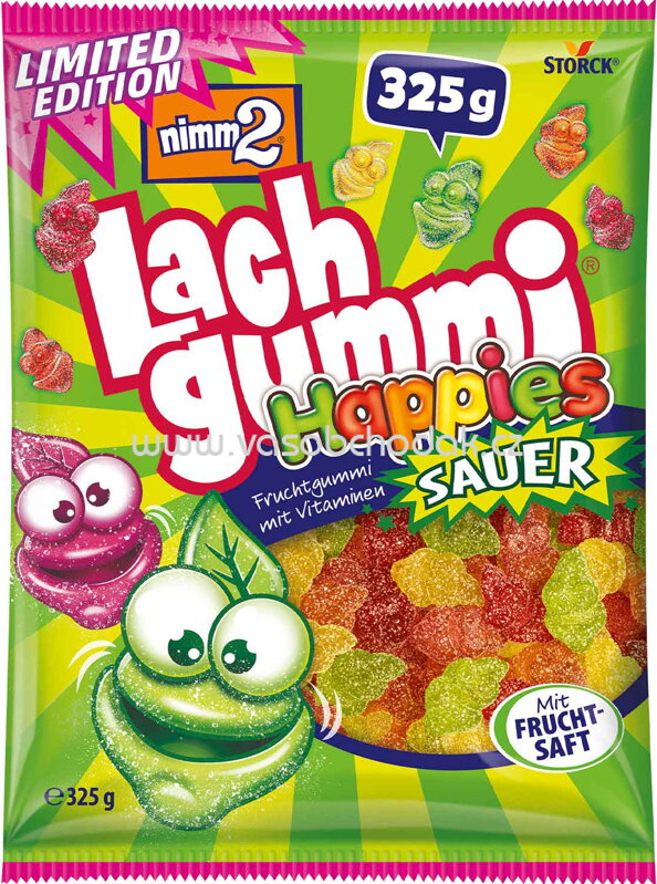 Storck Nimm2 Lachgummi Happies sauer, 325g