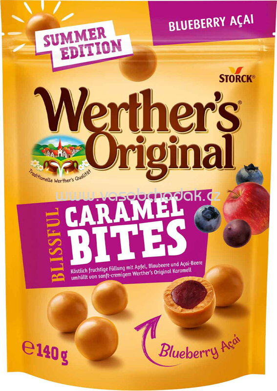Storck Werther's Original Blissful Caramel Bites Blueberry Açaí, 140g Storck Werther's Original Blissful Caramel Bites Blueberry Açaí, 140g