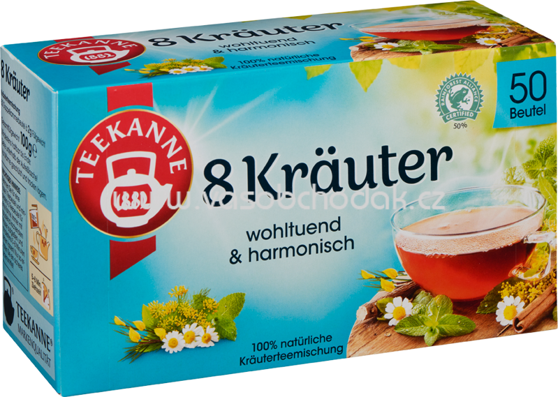 Teekanne 8 Kräuter, 50 Beutel