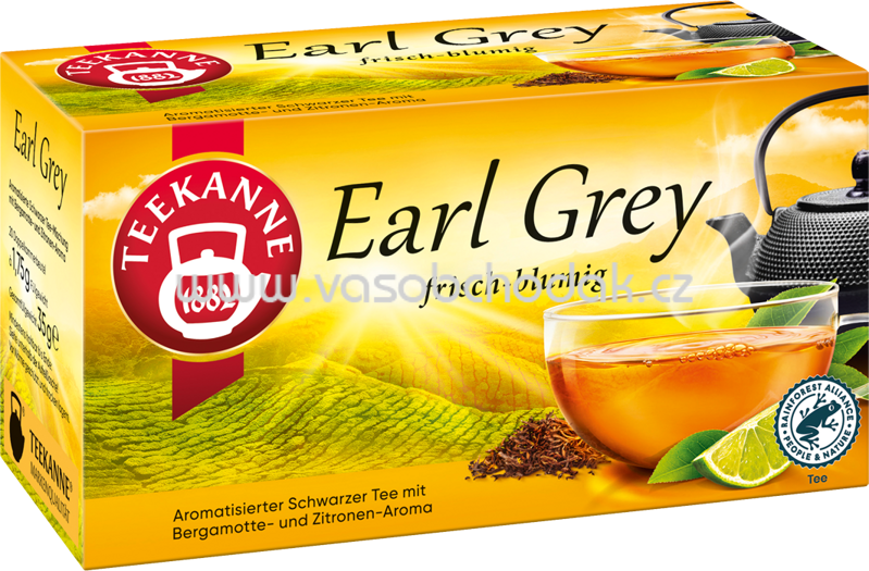 Teekanne Schwarzer Tee Earl Grey, 20 Beutel
