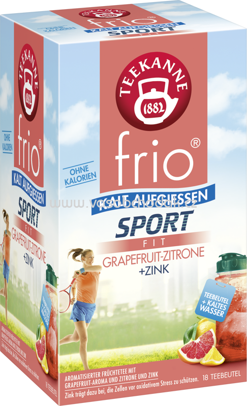 Teekanne frio Sport Grapefruit-Zitrone + Zink, 18 Beutel Teekanne frio Sport Grapefruit-Zitrone + Zink, 18 Beutel