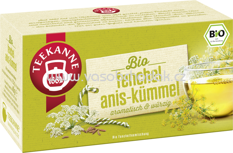 Teekanne Bio Fenchel Anis Kümmel, 18 Beutel Teekanne Bio Fenchel Anis Kümmel, 18 Beutel