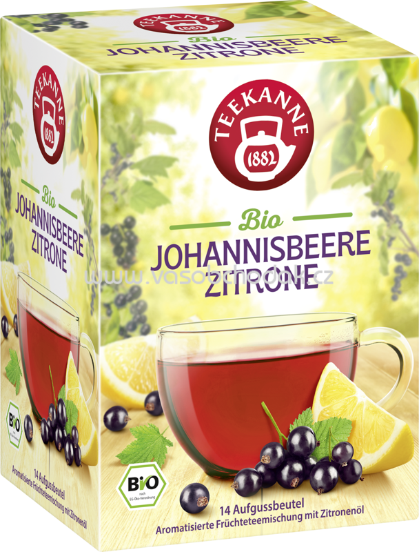 Teekanne Bio Johannisbeere Zitrone, 14 Beutel
