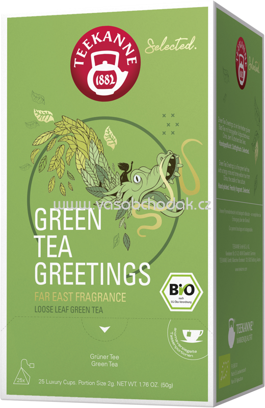 Teekanne Selected. Green Tea Greetings Bio Luxury Cup, 25 Beutel Teekanne Selected. Green Tea Greetings Bio Luxury Cup, 25 Beutel