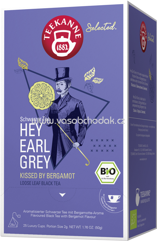 Teekanne Selected. Hey Earl Grey Bio Luxury Cup, 25 Beutel
