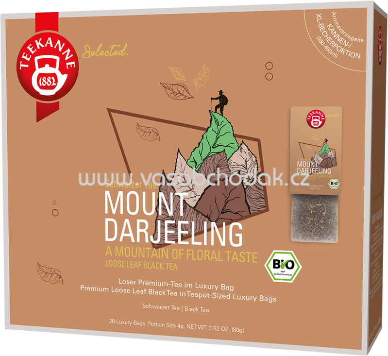 Teekanne Selected. Mount Darjeeling Bio Luxury Bag, 20 Beutel