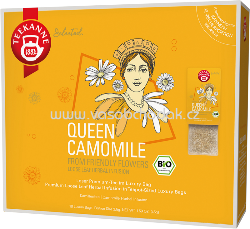 Teekanne Selected. Queen Camomile Bio Luxury Bag, 20 Beutel Teekanne Selected. Queen Camomile Bio Luxury Bag, 20 Beutel