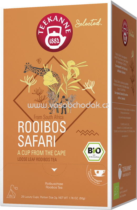 Teekanne Selected. Rooibos Safari Bio Luxury Cup, 25 Beutel Teekanne Selected. Rooibos Safari Bio Luxury Cup, 25 Beutel
