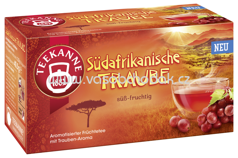 Teekanne Ländertee Südafrikanische Traube, 18 Beutel