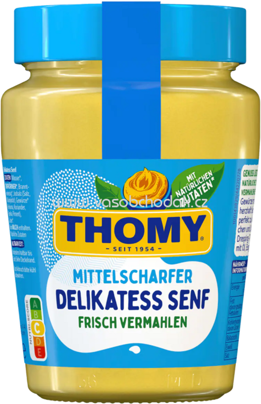 Thomy Delikatess Senf Mittelscharf Glas, 250 ml