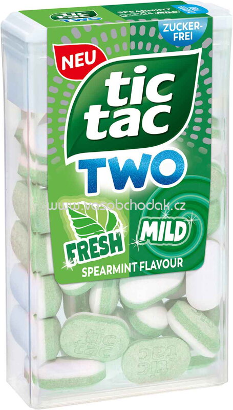 Tic Tac Two Spearmint Fresh & Mild, 38,5g Tic Tac Two Spearmint Fresh & Mild, 38,5g