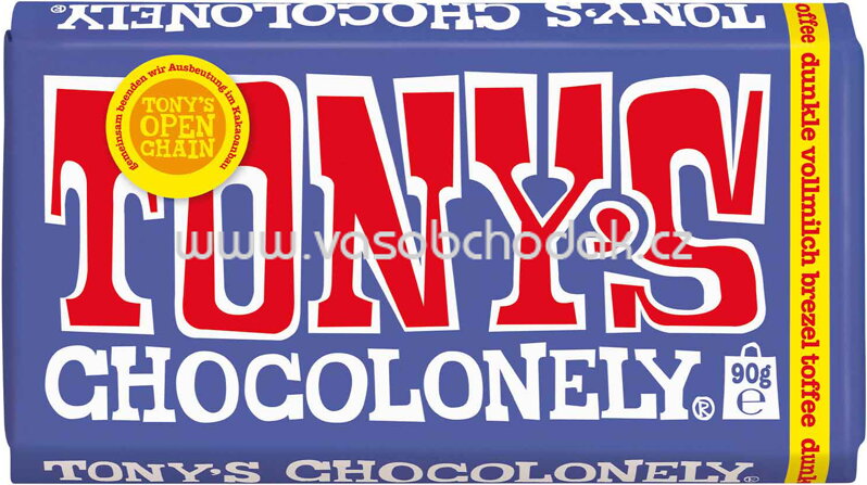 Tony's Chocolonely Dunkle Vollmilch Brezel Toffee, 90g