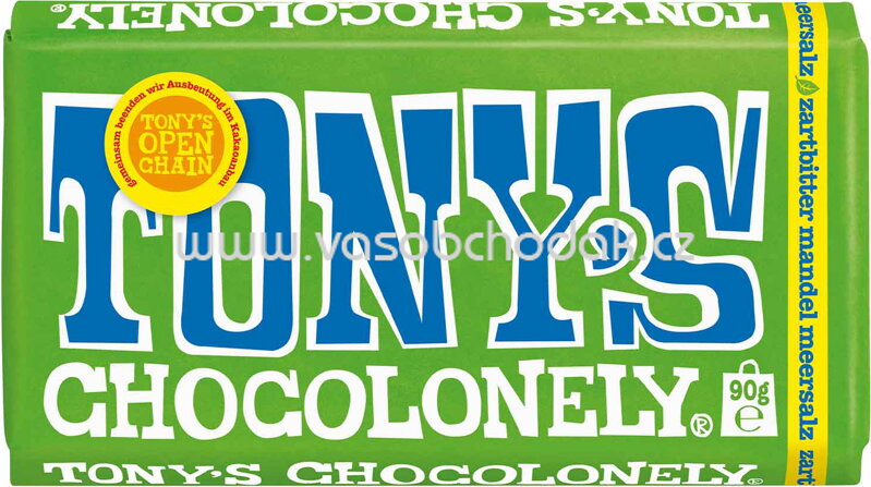 Tony's Chocolonely Zartbitter Mandel Meersalz, 90g