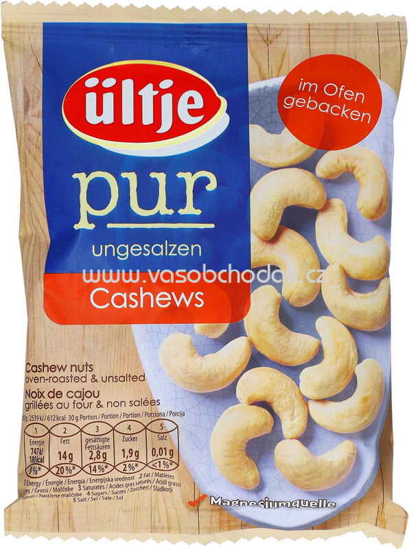 ültje pur Cashews ungesalzen, 150g ültje pur Cashews ungesalzen, 150g