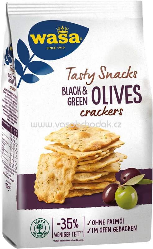 Wasa Tasty Snacks Black & Green Olives Crackers, 150g Wasa Tasty Snacks Black & Green Olives Crackers, 150g