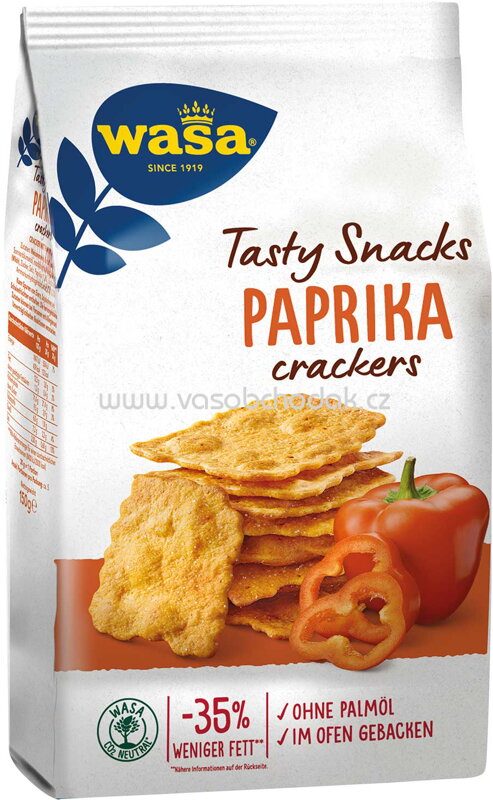 Wasa Tasty Snacks Paprika Crackers, 150g Wasa Tasty Snacks Paprika Crackers, 150g