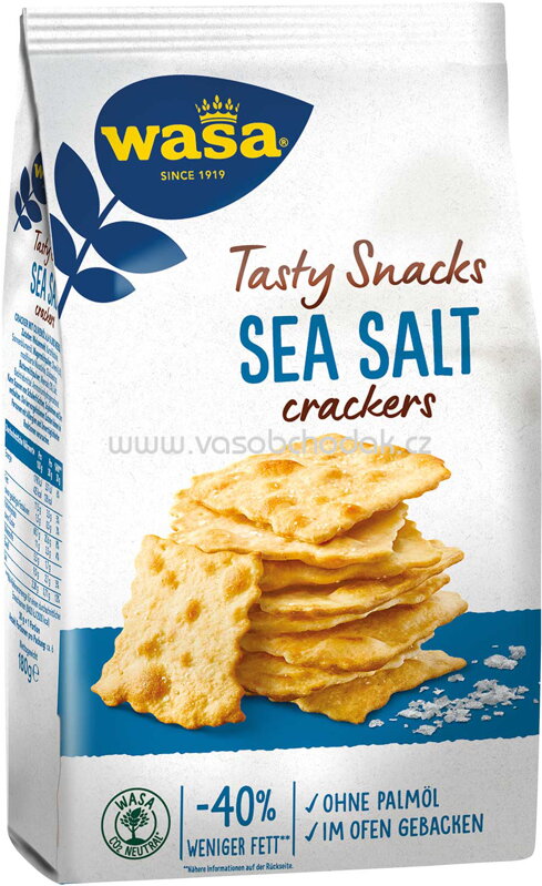 Wasa Tasty Snacks Sea Salt Crackers, 180g Wasa Tasty Snacks Sea Salt Crackers, 180g