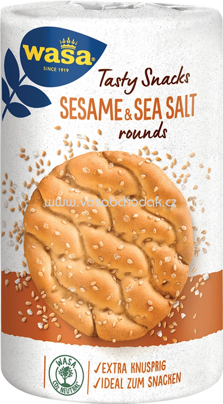 Wasa Tasty Snacks Sesame & Seal Salt Rounds, 235g Wasa Tasty Snacks Sesame & Seal Salt Rounds, 235g