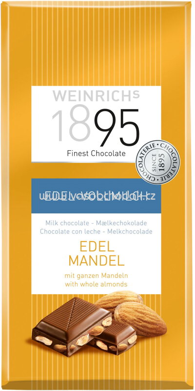 WEINRICHs Edel Vollmilch Schokolade mit ganze Mandel, 100g WEINRICHs Edel Vollmilch Schokolade mit ganze Mandel, 100g