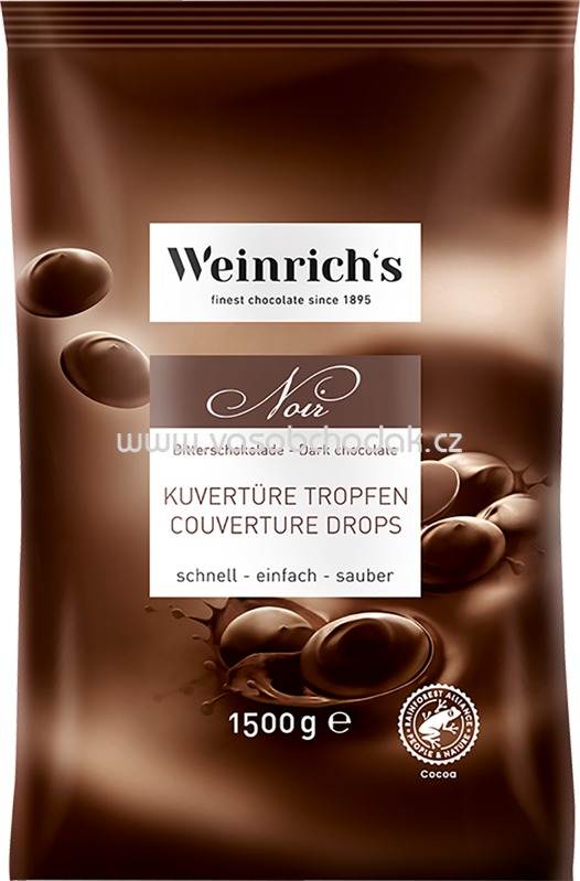 WEINRICHs Zartbitter Kuvertüre Tropfen, 1,5 kg WEINRICHs Zartbitter Kuvertüre Tropfen, 1,5 kg