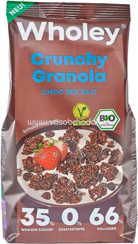 Wholey Crunchy Granola Choc Sea Salt, 300g