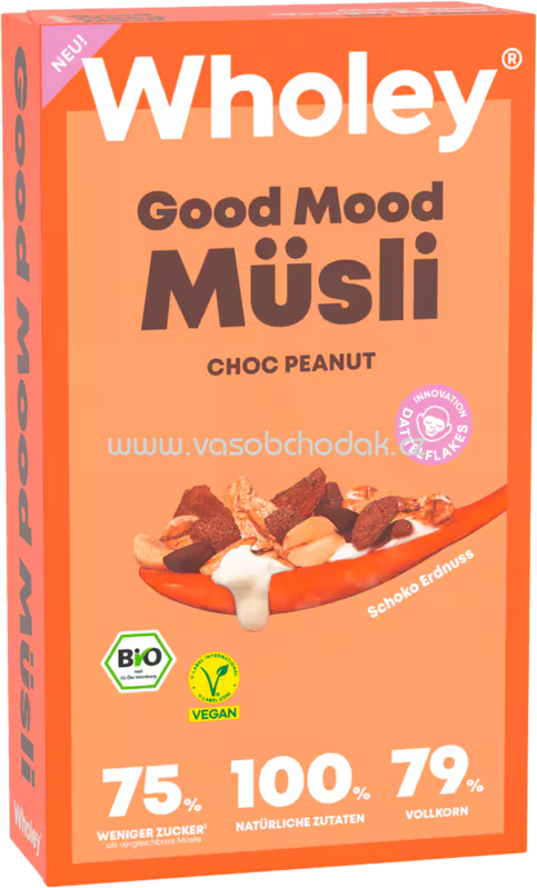 Wholey Good Mood Müsli Choc Peanut, 375g Wholey Good Mood Müsli Choc Peanut, 375g