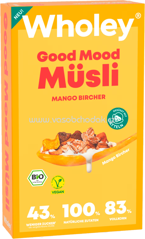 Wholey Good Mood Müsli Mango Bircher, 400g Wholey Good Mood Müsli Mango Bircher, 400g