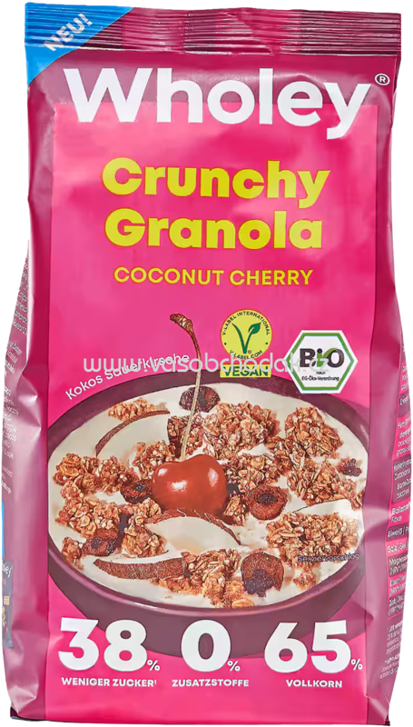 Wholey Crunchy Granola Coconut Cherry, 300g