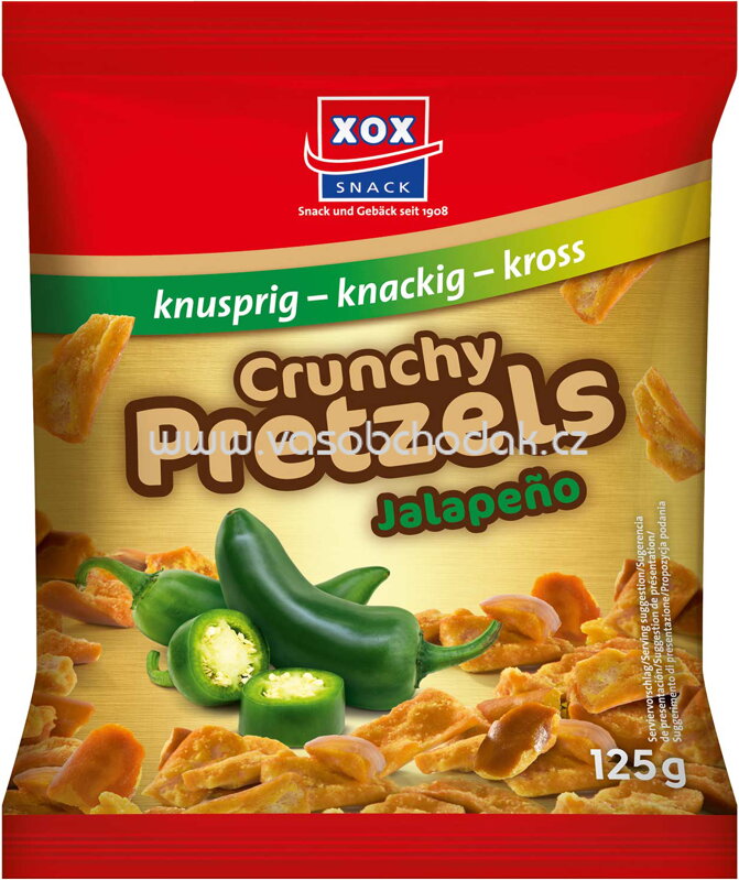 XOX Crunchy Pretzels Jalapeño, 125g