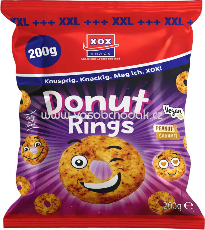XOX Donut Rings Peanut Caramel, 200g