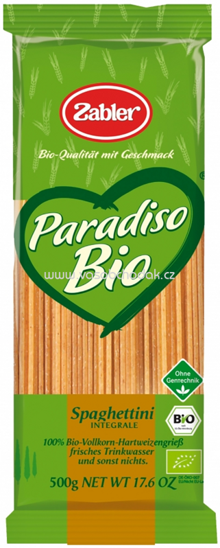Zabler Paradiso Bio Vollkorn Spaghettini, 500g Zabler Paradiso Bio Vollkorn Spaghettini, 500g