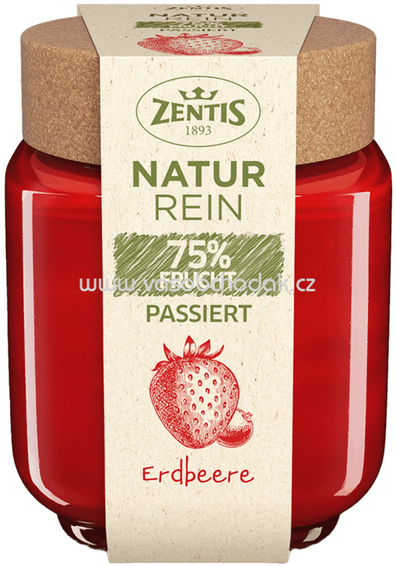 Zentis Natur Rein 75% Frucht Passiert Erdbeere, 200g