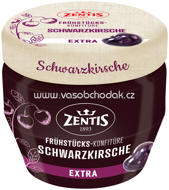 Zentis Frühstücks Konfitüre Schwarzkirsche Extra, 230g