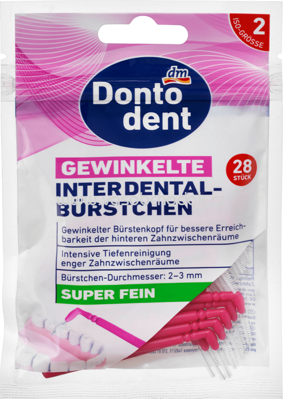 Dontodent Gewinkelte Interdentalbürstchen, ISO 2, 0,5 mm, 28 St