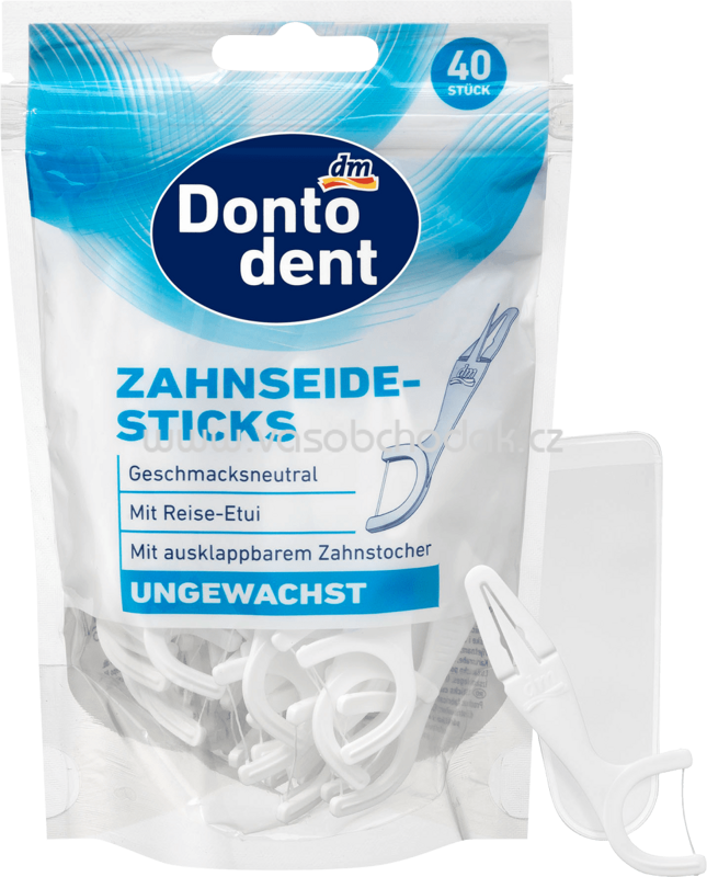 Dontodent Zahnseide-Sticks mit Etui, 40 St