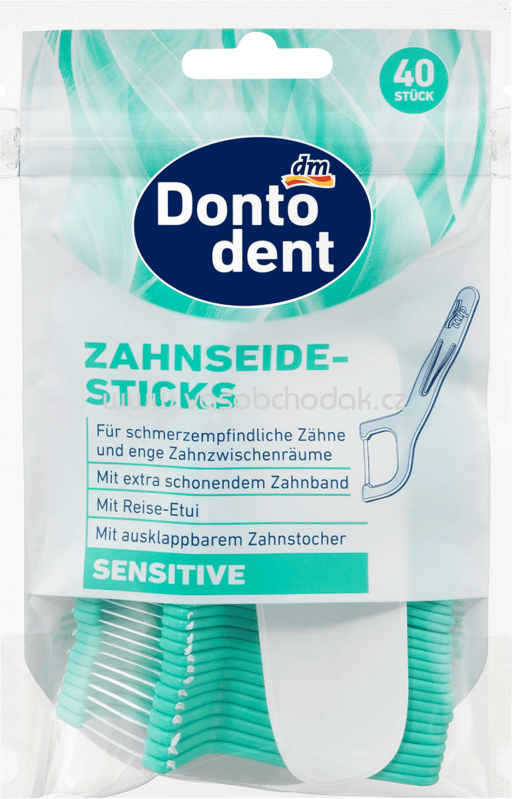 Dontodent Zahnseide-Sticks Sensitive mit Etui, 40 St Dontodent Zahnseide-Sticks Sensitive mit Etui, 40 St
