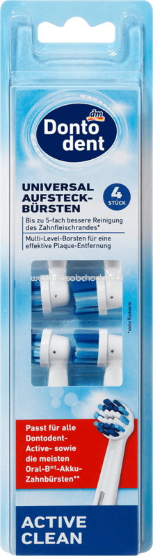 Dontodent Aufsteckbürsten Active Clean, 4 St Dontodent Aufsteckbürsten Active Clean, 4 St