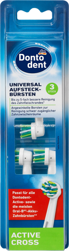 Dontodent Aufsteckbürsten Active Cross, 3 St Dontodent Aufsteckbürsten Active Cross, 3 St