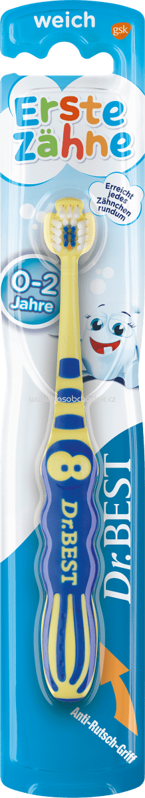 Dr. Best Zahnbürste Kinder Erste Zähne, 0-2 Jahre weich, blau, 1 St Dr. Best Zahnbürste Kinder Erste Zähne, 0-2 Jahre weich, blau, 1 St