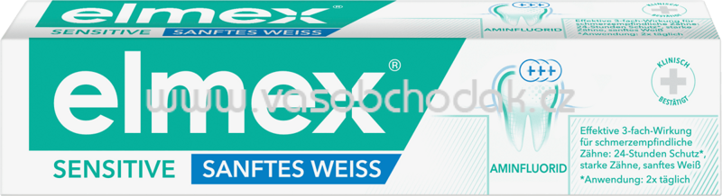 elmex Zahnpasta sensitive sanftes weiss, 75 ml elmex Zahnpasta sensitive sanftes weiss, 75 ml