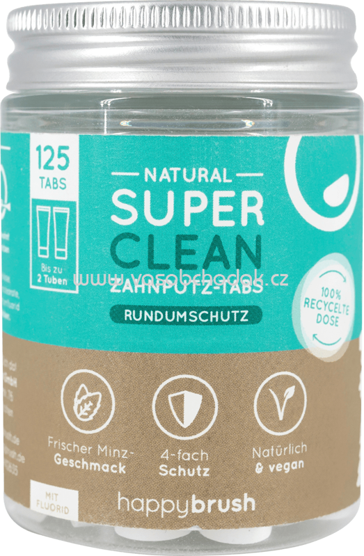 happybrush Zahnputztabletten Super Clean Dose, 125 St