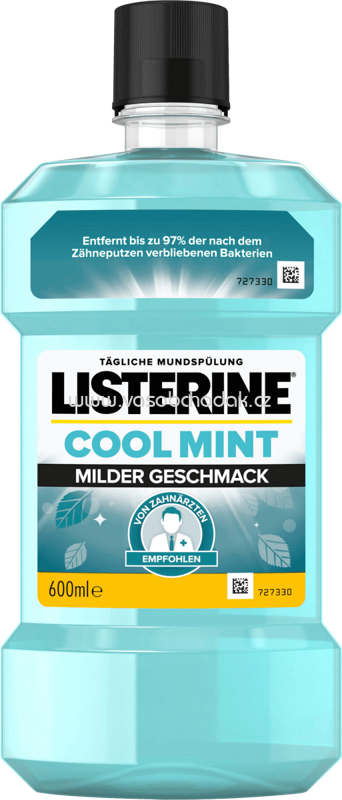 Listerine Mundspülung Cool Mint Milder Geschmack, 600 ml
