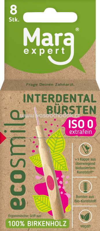 Mara Interdentalbürsten Holz ecosmile ISO 0 extrafein, 8 St