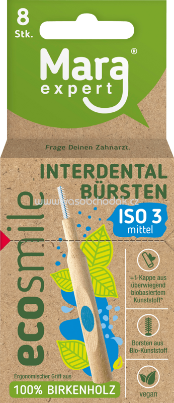 Mara Interdentalbürsten Holz ecosmile ISO 3 mittel, 8 St Mara Interdentalbürsten Holz ecosmile ISO 3 mittel, 8 St