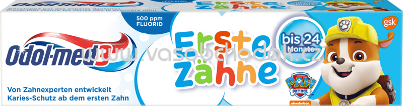 Odol med 3 Zahnpasta Erste Zähne bis 24 Monate, 50 ml Odol med 3 Zahnpasta Erste Zähne bis 24 Monate, 50 ml