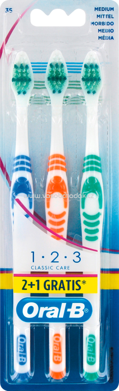 Oral-B Zahnbürste 1-2-3 Classic Care mittel, 3 St Oral-B Zahnbürste 1-2-3 Classic Care mittel, 3 St