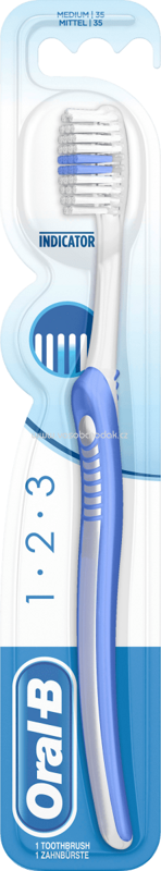 Oral-B Zahnbürste 1-2-3 Indicator mit Kurzkopf Mittel, 1 St