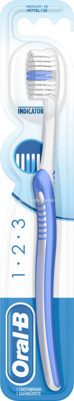 Oral-B Zahnbürste 1-2-3 Indicator mit Kurzkopf Mittel, 1 St Oral-B Zahnbürste 1-2-3 Indicator mit Kurzkopf Mittel, 1 St
